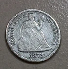 1872-P Philadelphia Seated Liberty Half Dime US 5c Silver Coin Item J16C15