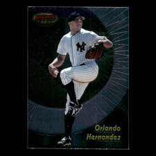Orlando Hernandez Rookie #183 1998 Bowmans Best New York Yankees Baseball Card