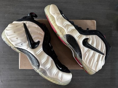 2010 Nike Air Foamposite Pro Pearl White Black True Red Mens 14 |624041-206|