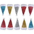 10pcs Santa Hat Shaped Cutlery Holders Bags Pouches Knifes Forks Utensil