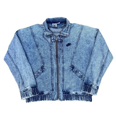 Vintage Nike Challenge Court Acid Wash Denim Jacket Men's Medium