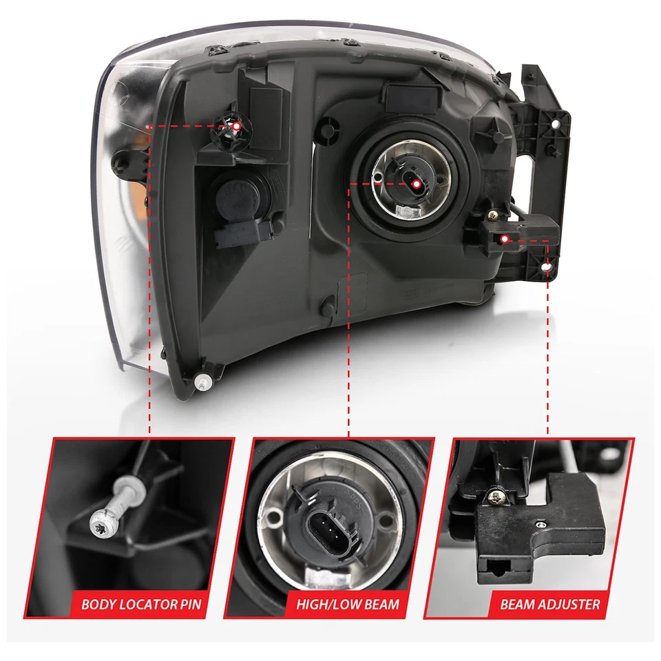 Anzo 111427 Headlights Driving Head lights Headlamps Set of 2 for Ram Truck Pair Foto 4 de 4