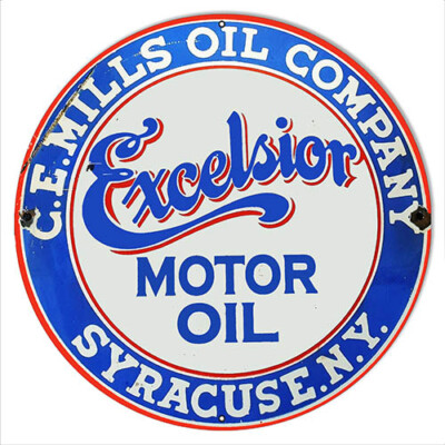 Excelsior Motor Oil Syracuse NY Vintage Metal Sign 3 Sizes