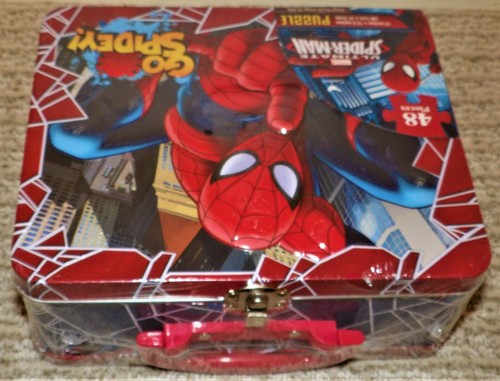 "Go Spidey"" 3D Spiderman Lunchbox con rompecabezas de Marvel Comics - NUEVO - Imagen 2 de 2