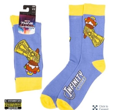 Thor: Love & Thunder Infinity Cone Crew Socks ( 2022 SDCC Exclusive ) NIP