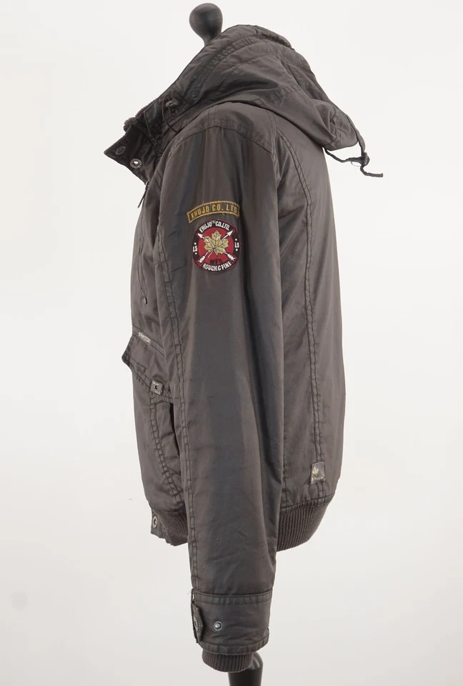 Khujo Herren Jacke Morse M braun dunkelbraun Kapuze beschichtet Baumwolle A1287 - Bild 4 von 4