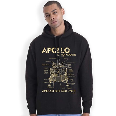 Apollo Mondmodul Blaupause Hoodie Geburtstagsgeschenk