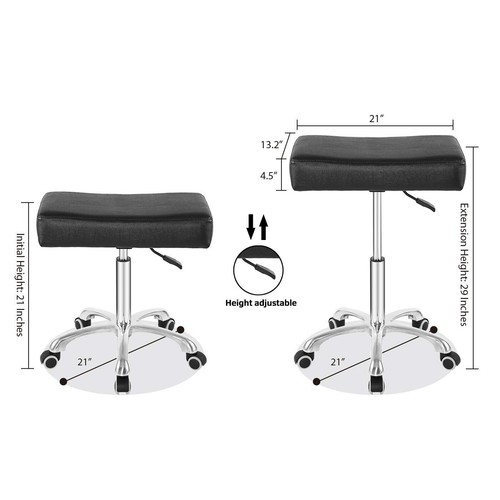 Rolling Swivel Stool Height Adjustable With Wheels Heavy Duty For Office Home De - Picture 2 of 7