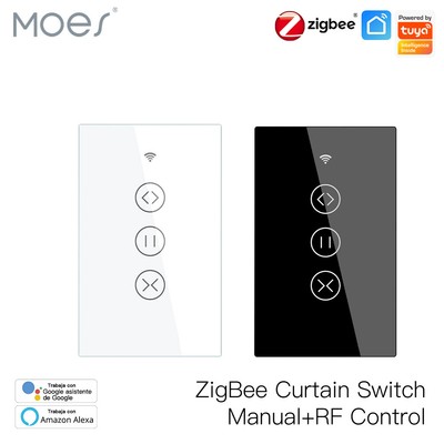MOES ZigBee RF Smart Curtain Switch Roller Blinds Shutter Touch Alexa Google APP