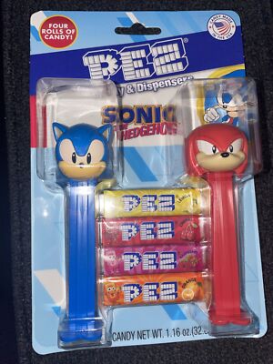 Pez Sonic The Hedgehog Sonic & Knuckles Classic 2-pack Candy Dispenser RARE  