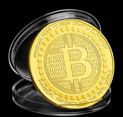 Gold Plated Silk Road Bitcoin Cryptocurrency Collection Art Commemorative Coin