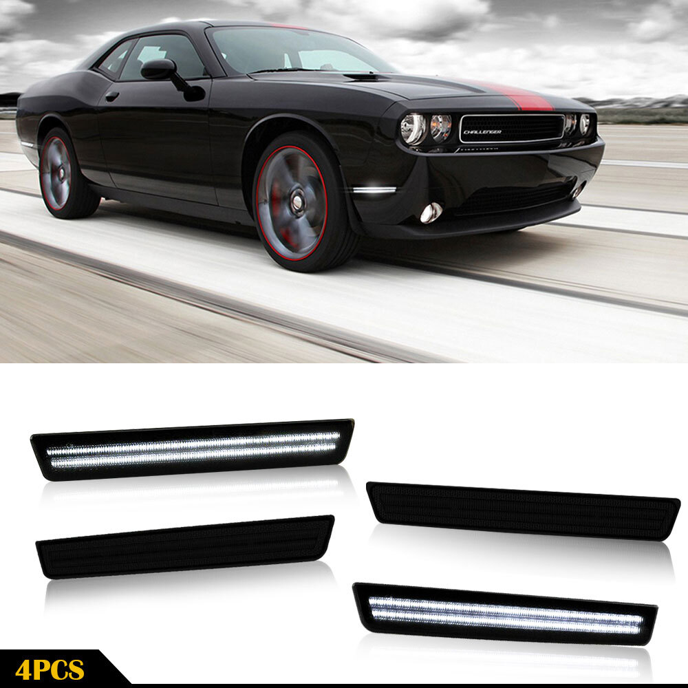 4PCS LED White Side Marker Fender Lights for 2015-21 Dodge Challenger
