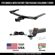 For 16-19 Lexus RX350 Trailer Hitch 4 Pin Wiring 2" Ball Fit TowPKG Exc F Sport