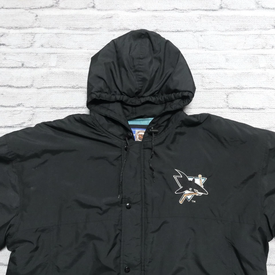Винтажная куртка-парка с капюшоном 90-х San Jose Sharks от Starter размер XL - Изображение 3 из 4