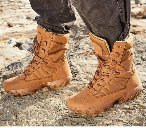 New Men Sports Military Training Running Shoes High-Top Ankle Combat Boots gift - Picture 4 of 14