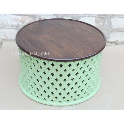 Premium look center tea table Wooden Round Coffee table for living room decor - Picture 6 of 7
