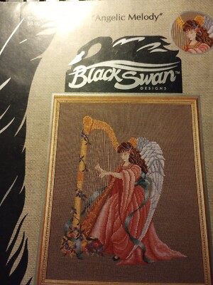 Angelic Melody - with Harp - by Karen Weaver - Black Swan Cross Stitch chart M10