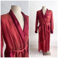Fresh VTG 1940s British Gown Smoking Jacket Robe Leopard M