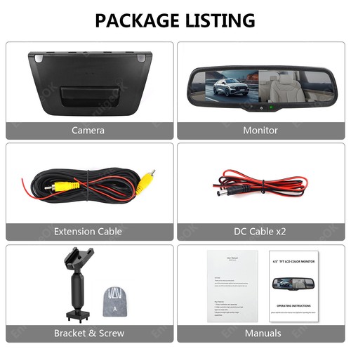 Tailgate Handle with Rear View Backup Camera for Nissan Frontier + 4.3" Monitor - Picture 18 of 19