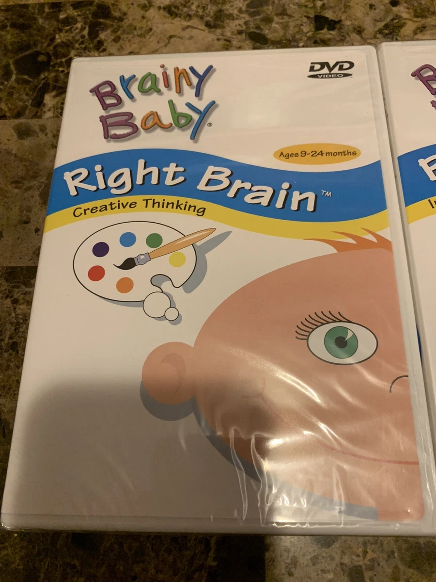 Brainy Baby 3 DVD Lot Right Brain, Peek-A-Boo, Laugh & Learn