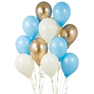 60 Un 10 Pulgadas Cromo Metalico Globo Azul Blanco Para Bebe Cumpleanos Despedida De Soltera Ebay