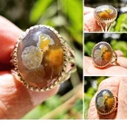 Agateخاتم عقيق مصور نادرSulimany Natural Picture in stone 925 silver man ring 10