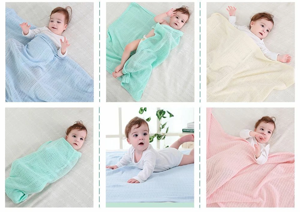 Manta bebé algodón verano colores caramelo bebé recién nacido viaje transpirable tiro  Foto 3 de 4