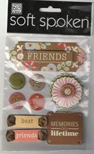 RARE! MAMBI Soft Spoken 3D stickers FD FRIENDS Theme 95513 Fast FREE Ship! NICE!