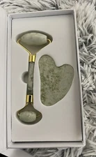 Face & Neck Jade Roller Skin Massager Gua Sha stone Home Spa Set Beauty