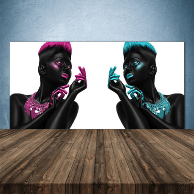 Küchenrückwand aus Glas ESG Spritzschutz 140x70cm Figuren Kunst
