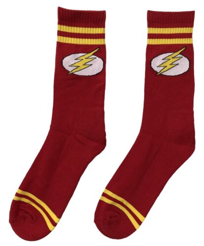 DC Comics Flash Symbol Red Crew Socks - Picture 1 of 2