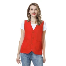 TOPTIE Unisex Work Vest Volunteer Activity Supermarket Uniform Button Up Vest