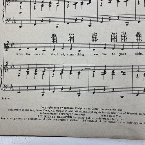 Vintage 1951 The King And I Vocal Selection Rodgers and Hammerstein Sheet Music - Picture 7 of 8