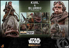 Hot Toys Deluxe Kuiil and Blurrg The Mandalorian Star Wars 1/6 Complete w/ Boxes