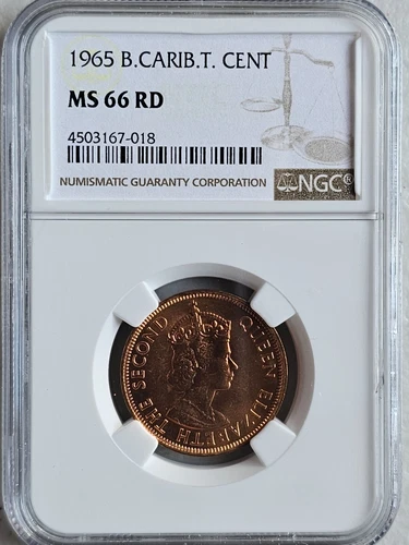 British Caribbean Territories 1 Cent 1965 NGC MS 66 RD