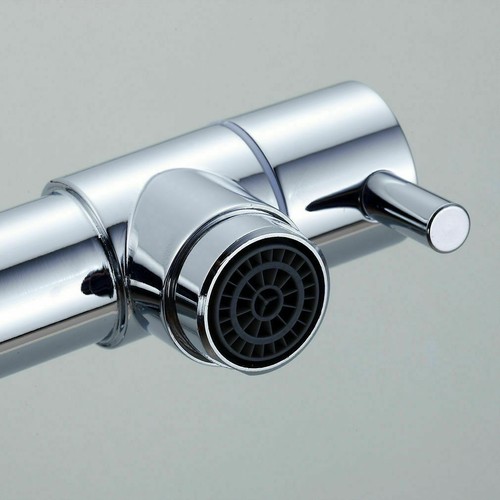 Pull Down Swivel Kitchen Sink Mixer Facuet 2 Spout Single Handle Hole Brass Tap - Picture 9 of 11