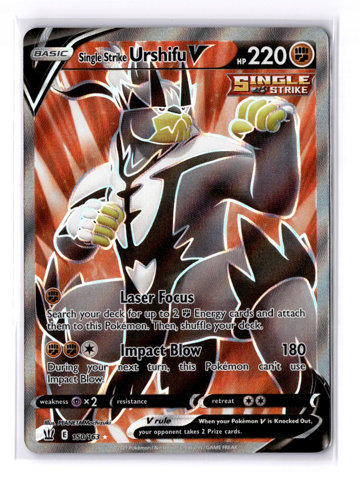 Single Strike Urshifu V (Full Art) - 150/163 SWSH Battle Styles Ultra Rare - NM