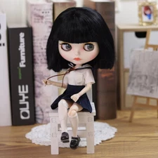 Takara 12" Neo Blythe Nude doll makeup black short hair dudu lips Joint body
