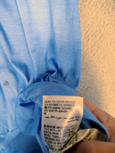 Alfani Shirt Men's Large Regatta Blue Stretch Short Sleeve Button-Up Classic NWT - Picture 11 of 11
