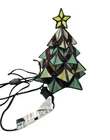Vintage 10" Tiffany Style Stained Glass Lighted Christmas Tree Lamp