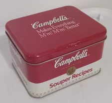 Campbell's Recipe Card Collection Tin Empty- Storage Container |6" x 5" x 3.75"|