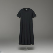 Uniqlo  Japanese Style Airism Black Long  Midi Length Dress With Pockets Size S
