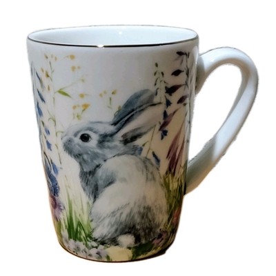 Floral Meadow Williams Sonoma  Bunny 4.5'' Coffee Tea Mug Easter Ceramic Rabbit 