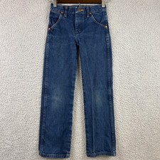 Wrangler Jeans Kids 9 Slim Blue 13MWZ Cowboy Cut Western Denim Pants Faded Boys