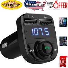 Bluetooth Car Adapter with USB Charger: Hands-Free Calling  Music Streaming