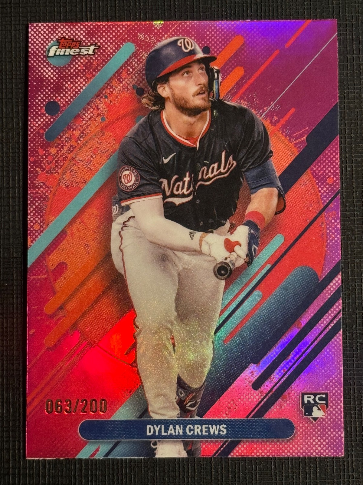 2025 Finest Dylan Crews Rare Magenta /200 Pink Rookie RC Nationals #280