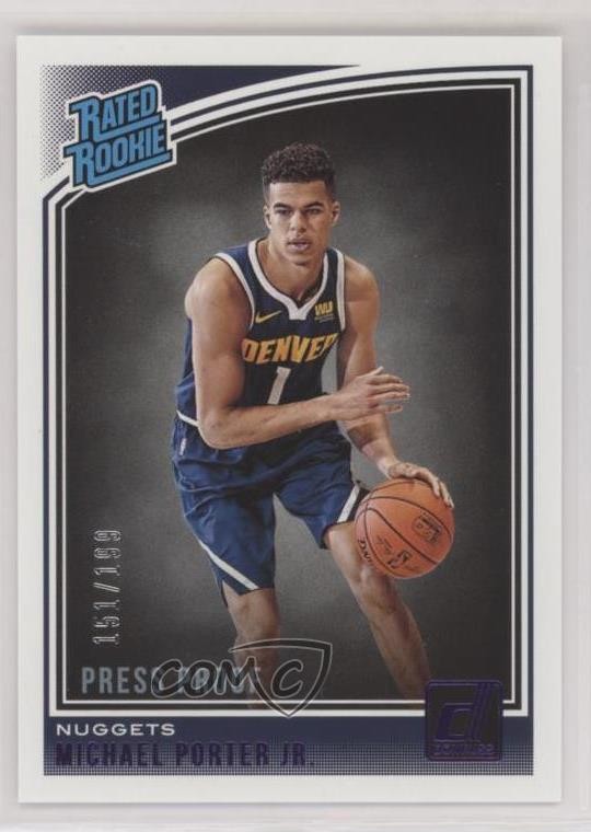 2018 Panini Donruss Rated Rookies Press Proof Purple /199 Michael Porter Jr rf2