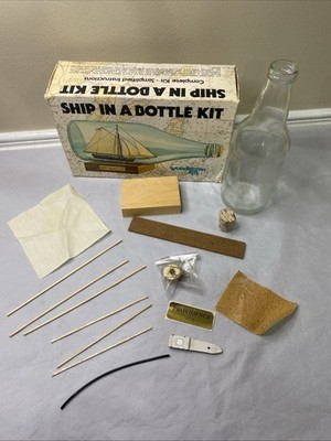 Vintage Ship in a Bottle Kit Providence 1775 Woodkrafter Craft Model READ