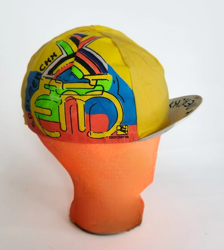Велосипедная кепка Eddy Merckx: винтажная 1980-е неоновая Giordana - Изображение 3 из 4