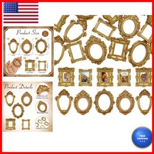 VICROIC 15 PCS Mini Vintage Gold Photo Frame mini frameA 